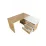 Masa de birou Mobi Plus D1250, 125x125 cm, Stejar Natural / Alb Mat