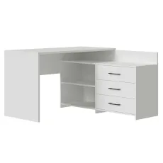Masa de birou Mobi Plus D1250, 125x125 cm, Alb mat