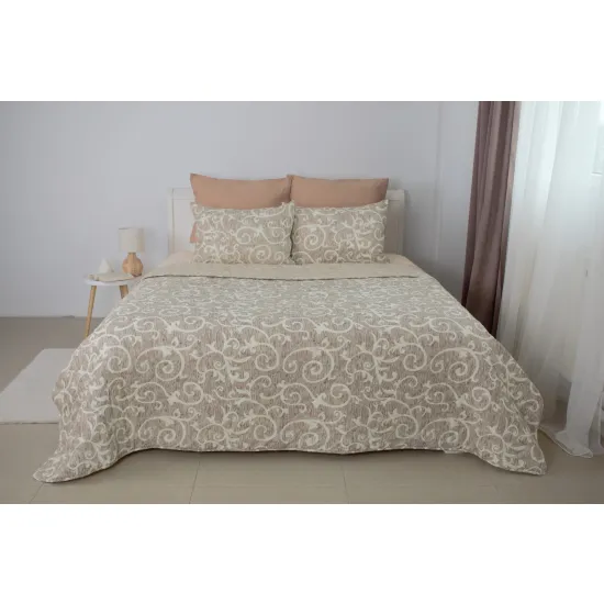 Покрывало +2 Наволочки 50x70 см TEP Elegant Cotton 220x240 см, Beige/White