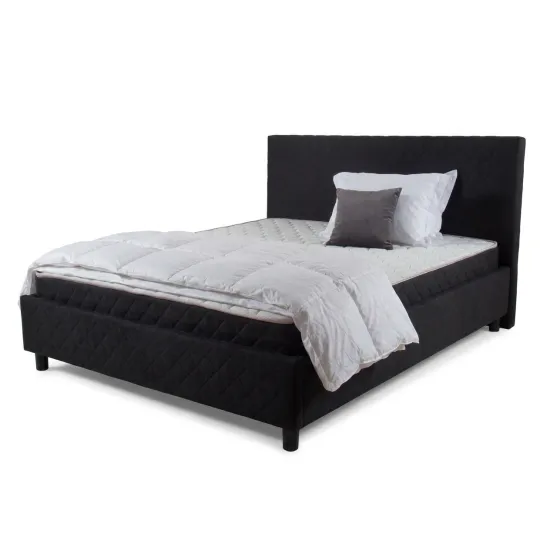 Set pat Ambianta Cezar Negru + saltea Cezar 160x200 cm
