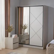 Dulap-cupe Ambianta Cezar, 150x210x59 cm, cu comodă integrată cadou, Casmir