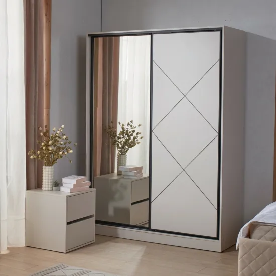 Dulap-cupe Ambianta Cezar, 150x210x59 cm, cu comodă integrată cadou, Casmir