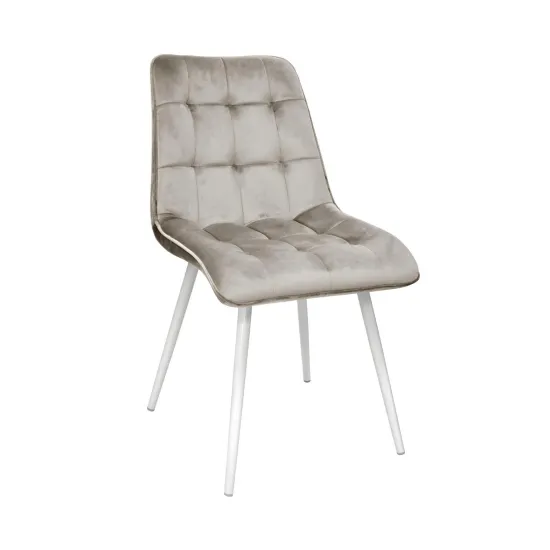 Стул Decoprim Capella, Catifea Beige HLR7/White Legs