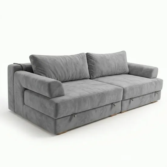 Canapea dreaptă ArtVent Timi, 2,52x0,63x1,07 m, Imperia Silver