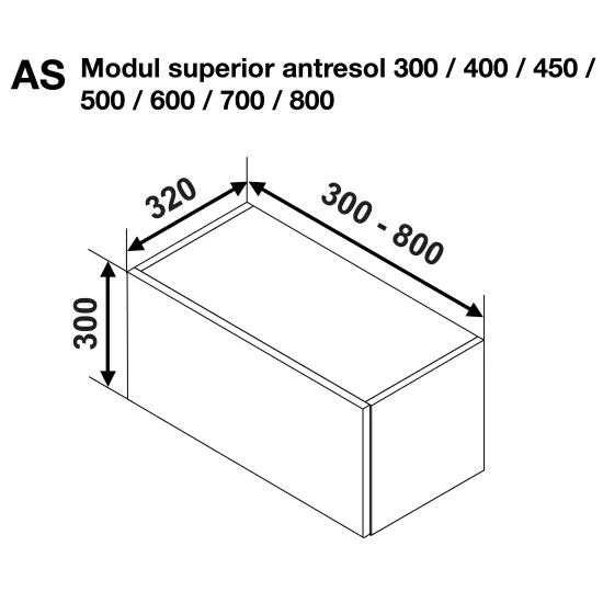 Modul superior Ambianta Gloria AS 800 antresol, MDF, Cappuccino