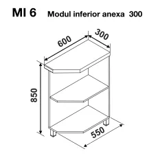 Modul superior Ambianta Gloria MS6 300 anexa, Alb