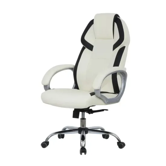 Fotoliu de birou Magnus MC 031, Bej cu linii negre