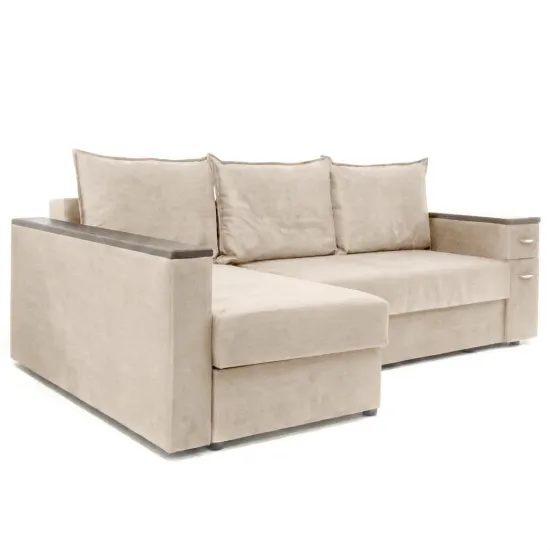 Canapea de colț ArtVent Model 3/1 cu Lada, 2,4x0,64x1,47 m, Imperia Hummus