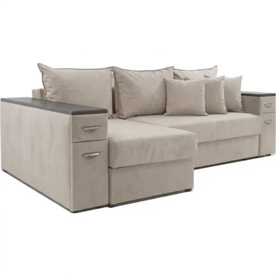 Canapea de colț ArtVent Model 3/2 cu Lada, 2,5x0,64x1,47 m, Imperia Hummus
