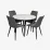 Set de masă și scaune Eva DT-402-3B + 4 YTC-055B, BLUVEL-14 Dark Grey