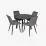 Set de masă și scaune Eva DT 402-6B + 4 YTC-055B, BLUVEL-14 Dark Grey