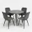 Комплект стола и стульев Eva DT 402-6B + 4 YTC-078B, BLUVEL-14 Dark Grey