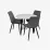 Комплект стола и стульев Eva DT 404-3B + 3 YTC-055B, BLUVEL-14 Dark Grey