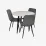 Комплект стола и стульев Eva DT 404-3B + 3 YTC-080B, BLUVEL-14 Dark Grey