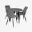 Комплект стола и стульев Eva DT 404-6B + 3 YTC-055B, BLUVEL-14 Dark Grey