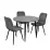 Комплект стола и стульев Eva DT 404-6B + 3 YTC-078B, BLUVEL-14 Dark Grey