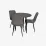 Комплект стола и стульев Eva DT 404-6B + 3 YTC-080B, BLUVEL-14 Dark Grey