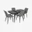Set de masă și scaune Eva DT 431-3R B + 4 YTC-055B, BLUVEL-14 Dark Grey