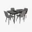 Комплект стола и стульев Eva DT 431-3R B + 4 YTC-080B, BLUVEL-14 Dark Grey