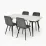 Комплект стола и стульев Eva DT 432-1R B + 4 YTC-078B, BLUVEL-14 Dark Grey