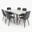 Комплект стола и стульев Eva DT 432-1R B + 6 YTC-078B, BLUVEL-14 Dark Grey