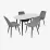 Set de masă și scaune Eva DT 533R B + 4 YTC-055B, BLUVEL-14 Dark Grey
