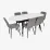 Комплект стола и стульев Eva DT 533R B + 6 YTC-080B, BLUVEL-14 Dark Grey