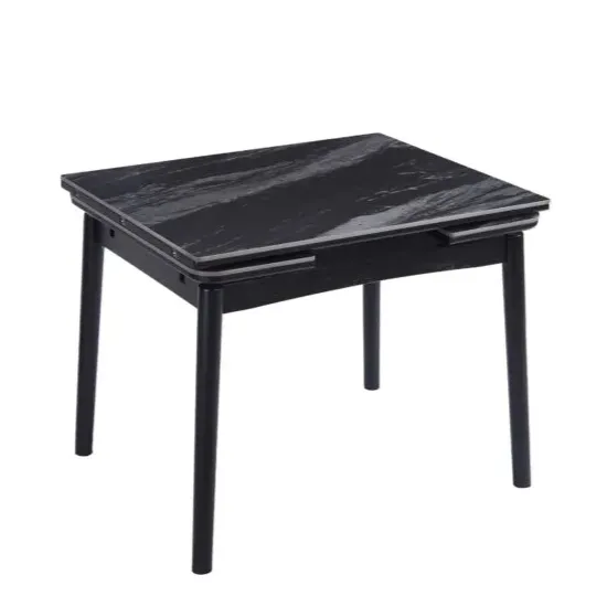 Masă de bucătărie Fabrik Home Dove, 120x80 cm extensibilă, Negru mat