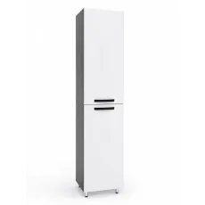 Dulap înalt pentru baie Mashtab Agat 40x190x35, cu 2 usi, Alb/Antracit (12152)