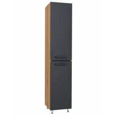 Шкаф-пенал для ванной напольный Mashtab Torino 35x190x35, с полками, Дуб/Антрацит (12337)