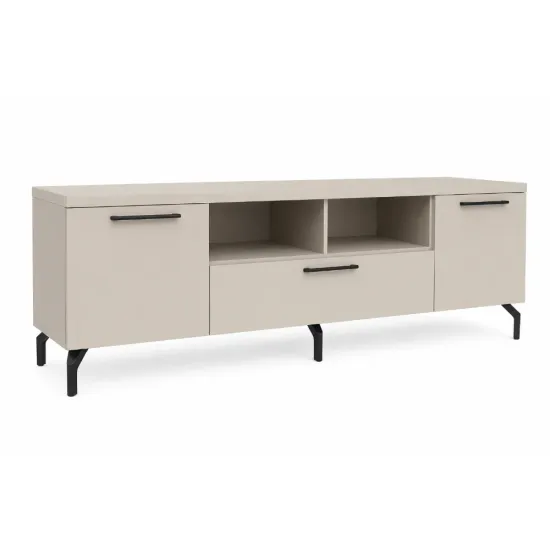 Тумба под ТВ Mashtab Martello Dubla, 180x43x47 см, Кашемир/Чёрные ручки