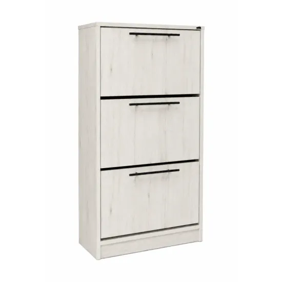 Pantofar Mashtab Soria cu 3 usi, 64x29x125 см, Stejar alb