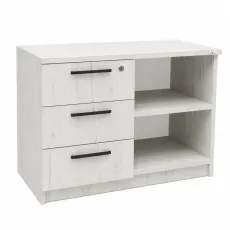Tumbă Mashtab pentru imprimantă cu 3 sertare, Stejar alb