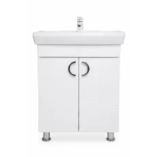 Шкаф под умывальник Mashtab Alpin (ML) 65 cm, напольный с 2 дверцами, Белый Мат (12133)