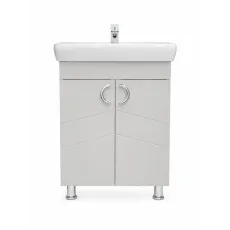 Шкаф под умывальник Mashtab Alpin (ML) 65 cm, напольный с 2 дверцами, Бежевый матовый (12132)