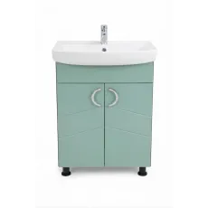 Шкаф под умывальник Mashtab Alpin (CL) 60 cm, напольный с 2 дверцами, Бирюзовый мат (12465)
