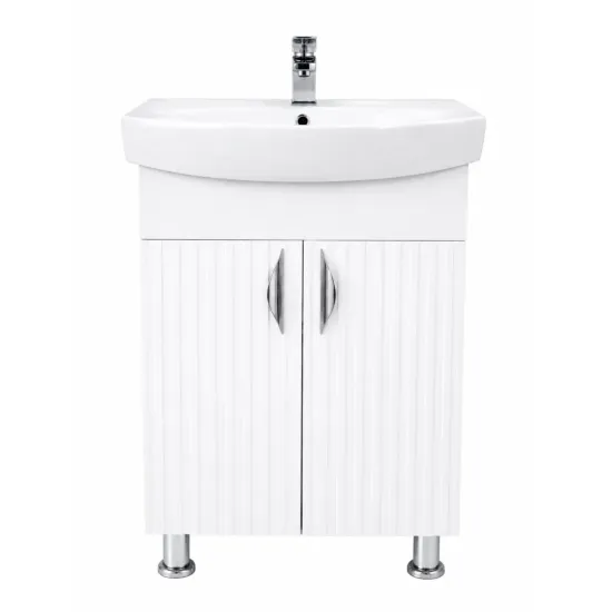 Шкаф под умывальник Mashtab Aqua (CL) 60 cm, напольный с 2 дверцами, Белый матовый (S12567)