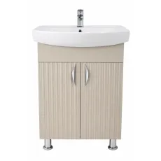 Шкаф под умывальник Mashtab Aqua (CL) 60 cm, напольный с 2 дверцами, Бежевый матовый (12466)