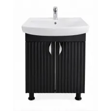 Шкаф под умывальник Mashtab Aqua (CL) 60 cm, напольный с 2 дверцами, Черный матовый (12467)