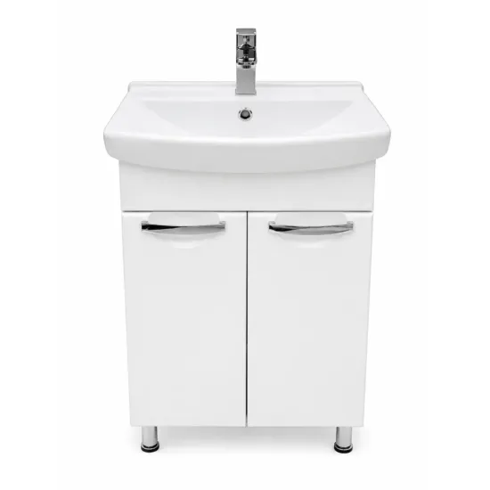 Dulap pentru lavoar Mashtab Delfin (CL) 55 cm, pardoseală cu 2 usi, Alb (22272)
