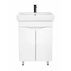 Dulap pentru lavoar Mashtab Print (ML) 55 cm, pardoseală cu 2 usi, Alb (22274)