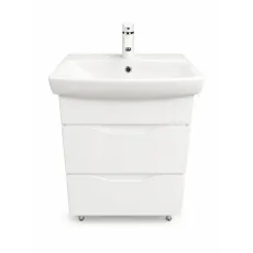 Шкаф под умывальник Mashtab Print (CL) 60 cm, напольный с 2 выдвижными ящиками, Белый (22273)