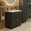 Dulap pentru lavoar Mashtab Toledo (Sava) 60 cm, pardoseală cu 2 sertare, Black (12137)