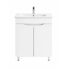 Dulap pentru lavoar Mashtab Print (Sava) 55 cm, pardoseală cu 2 usi, Alb (12149)