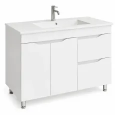 Dulap pentru lavoar Mashtab Print (BL) 120 cm, pardoseală cu 2 sertare și 2 uși, Alb (12187)