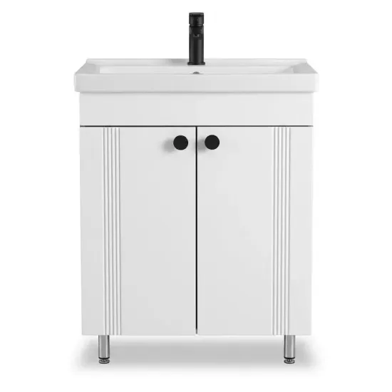 Шкаф под умывальник Mashtab Palma (Sava) 65 cm, напольный с 2 дверьми, Белый Мат (12130)