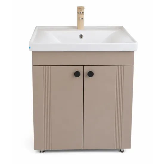 Dulap pentru lavoar Mashtab Palma (Sava) 65 cm, pardoseală cu 2 usi, Bej mat (12179)
