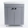Dulap pentru lavoar Mashtab Palma (Sava) 65 cm, pardoseală cu 2 usi, Gri mat (12181)
