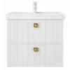 Dulap pentru lavoar Mashtab Toledo (Sava) 65 cm, suspendat cu 2 sertare, Alb (12127)