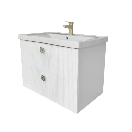 Dulap pentru lavoar Mashtab Toledo (Sava) 80 cm, suspendat cu 2 sertare, Alb (11999)